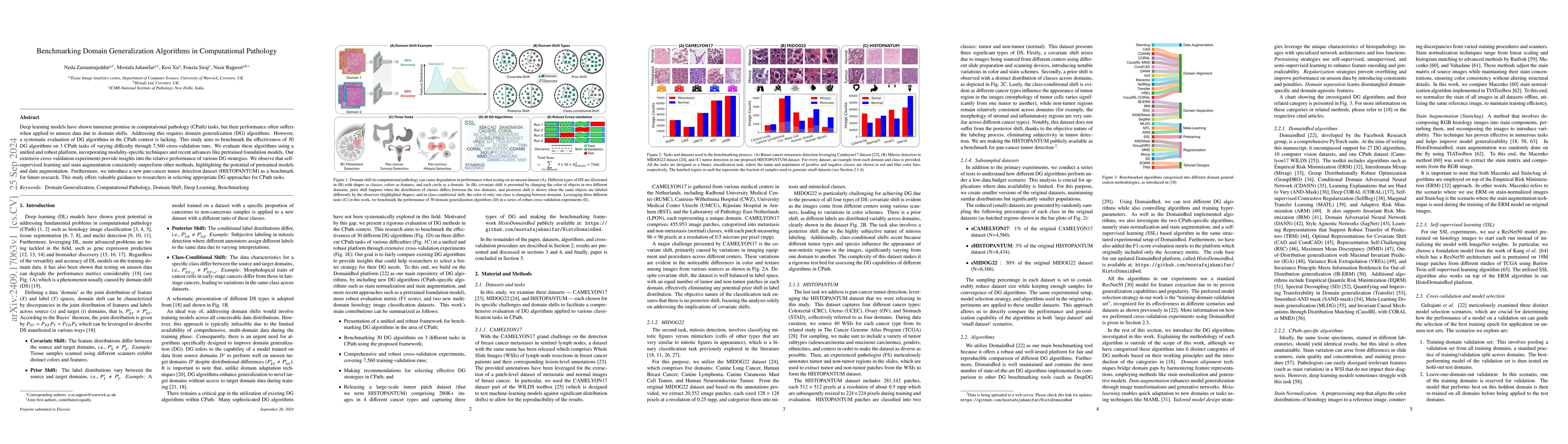 Thumbnail for Benchmarking Domain Generalization Algorithms in Computational Pathology