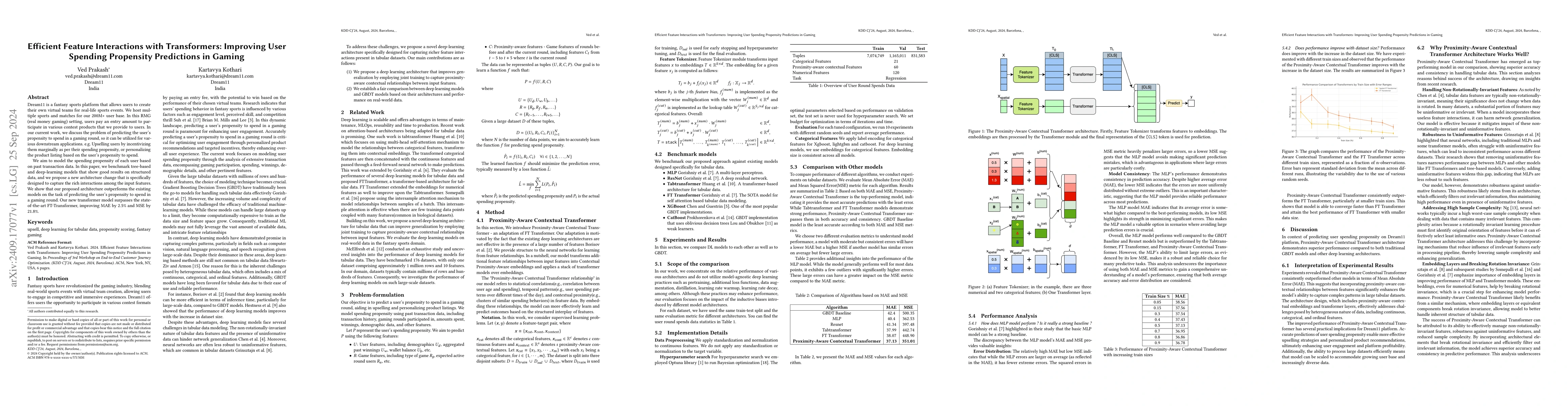 Thumbnail for Efficient Feature Interactions with Transformers: Improving User
  Spending Propensity Predictions in Gaming