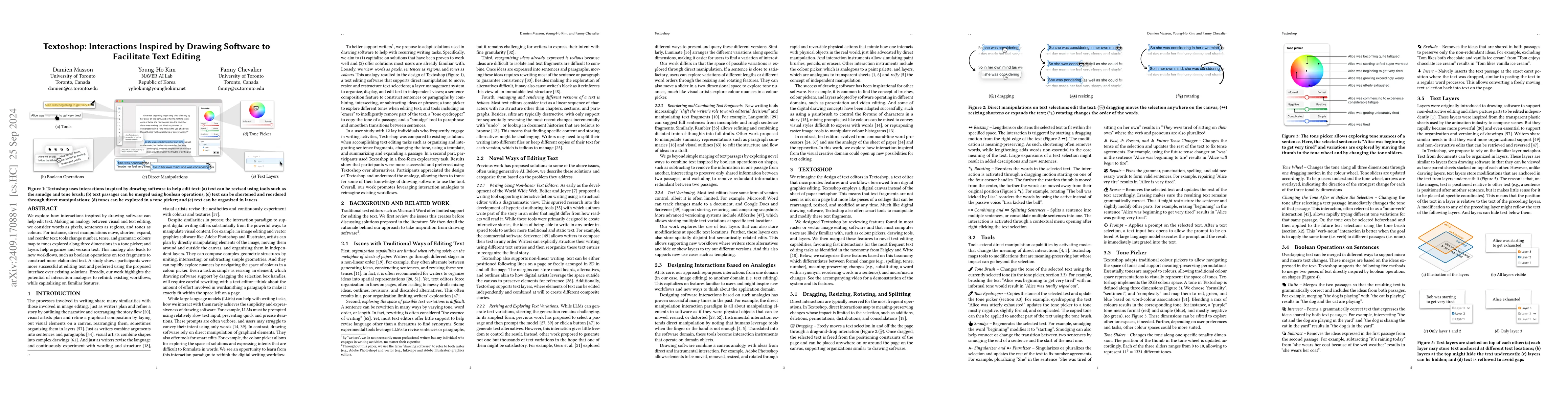 Thumbnail for Textoshop: Interactions Inspired by Drawing Software to Facilitate Text
  Editing