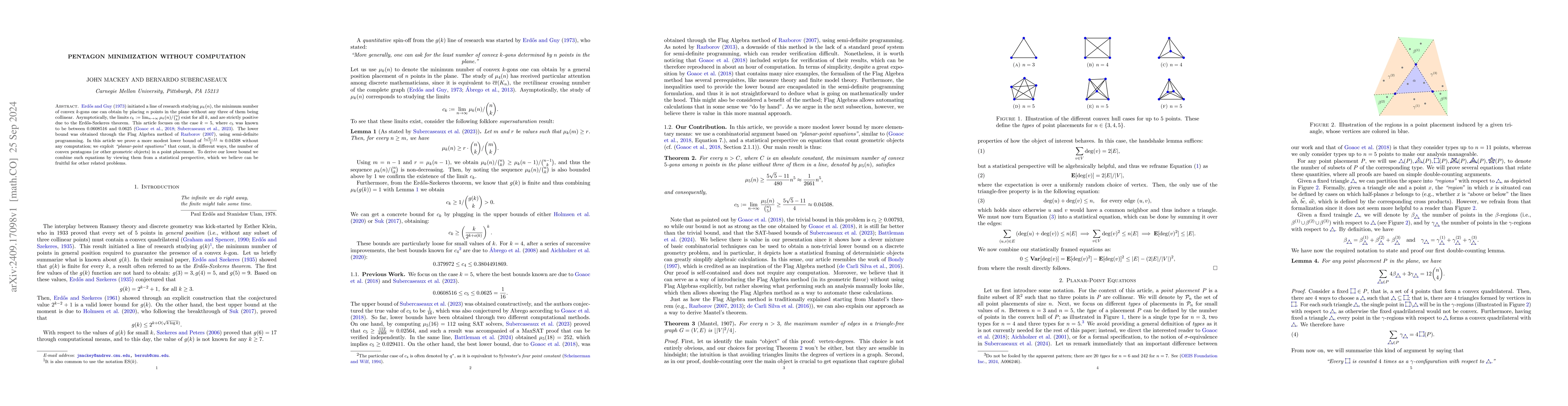 Thumbnail for Pentagon Minimization without Computation