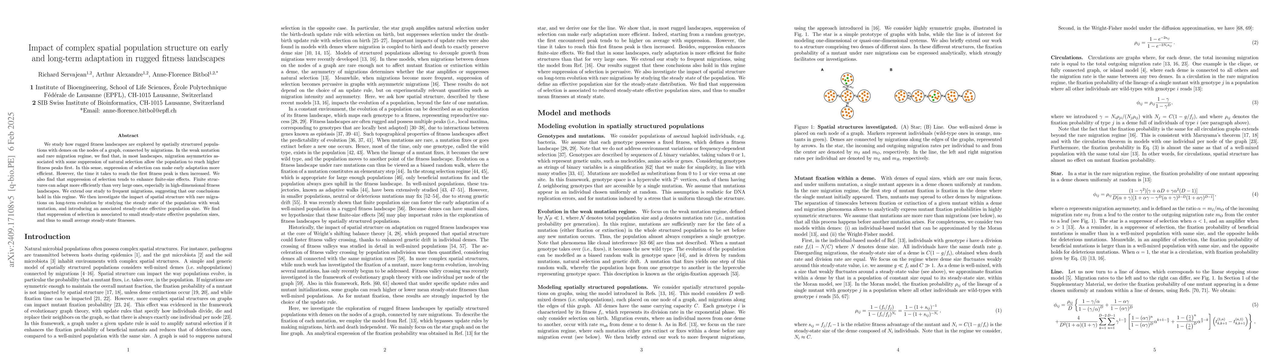 Thumbnail for Impact of spatial structure on early and long-term adaptation in rugged
  fitness landscapes