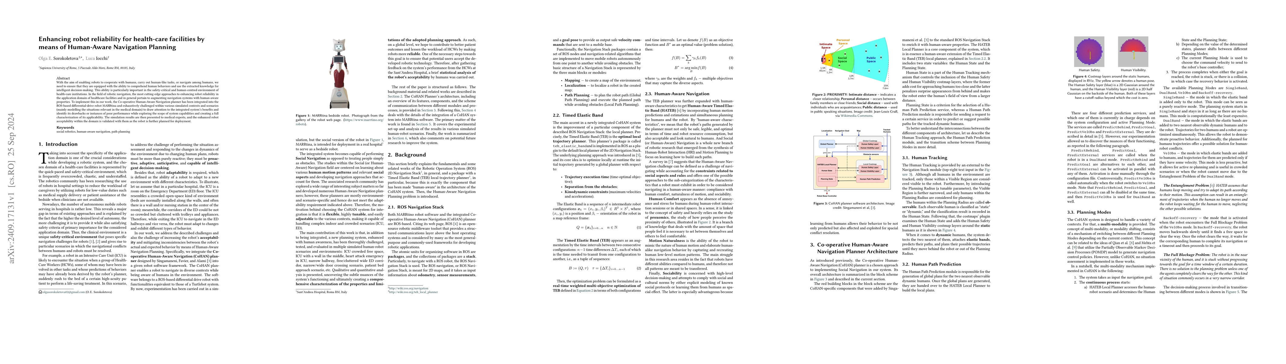 Thumbnail for Enhancing robot reliability for health-care facilities by means of
  Human-Aware Navigation Planning