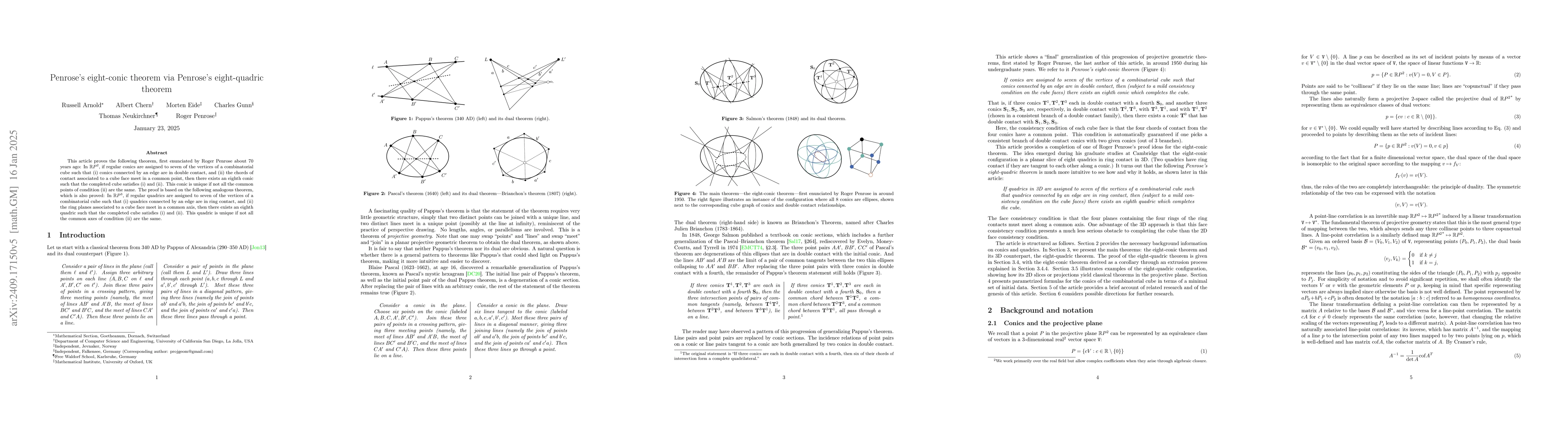 Thumbnail for Penrose's eight-conic theorem via Penrose's eight-quadric theorem
