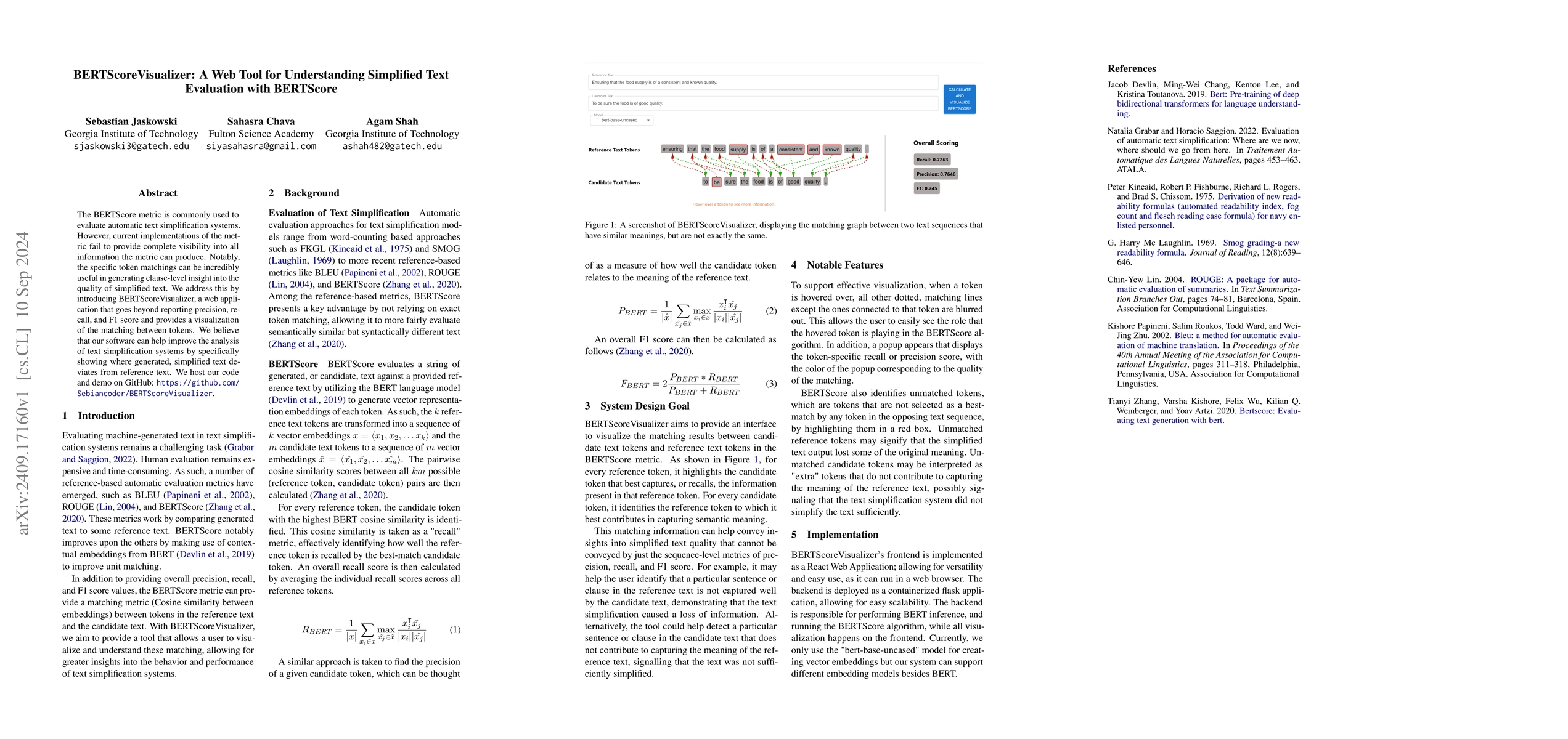 Thumbnail for BERTScoreVisualizer: A Web Tool for Understanding Simplified Text
  Evaluation with BERTScore