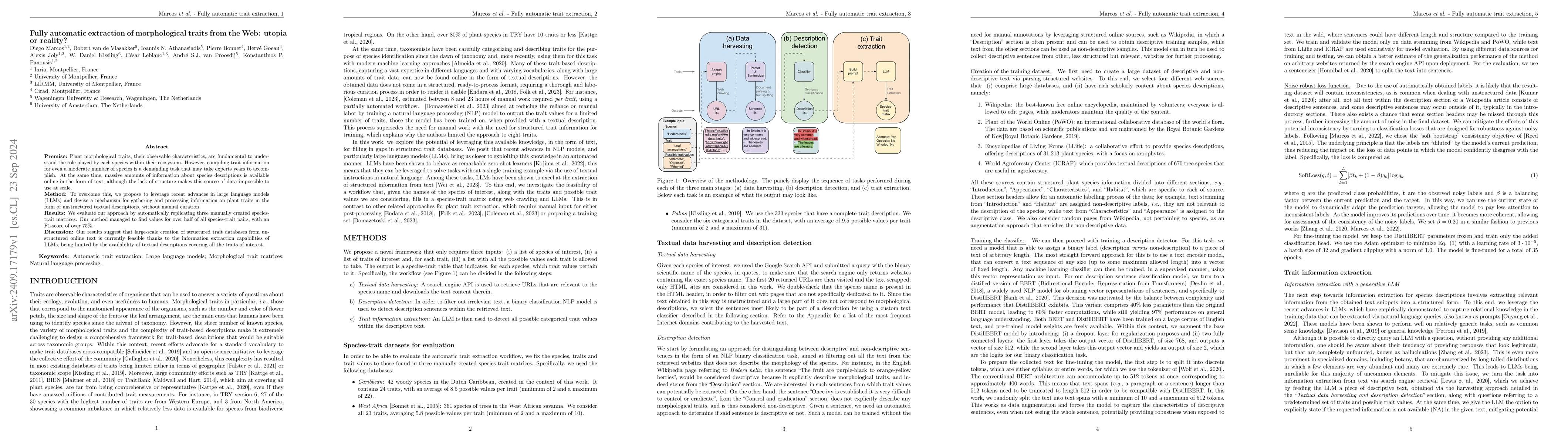 Thumbnail for Fully automatic extraction of morphological traits from the Web: utopia
  or reality?