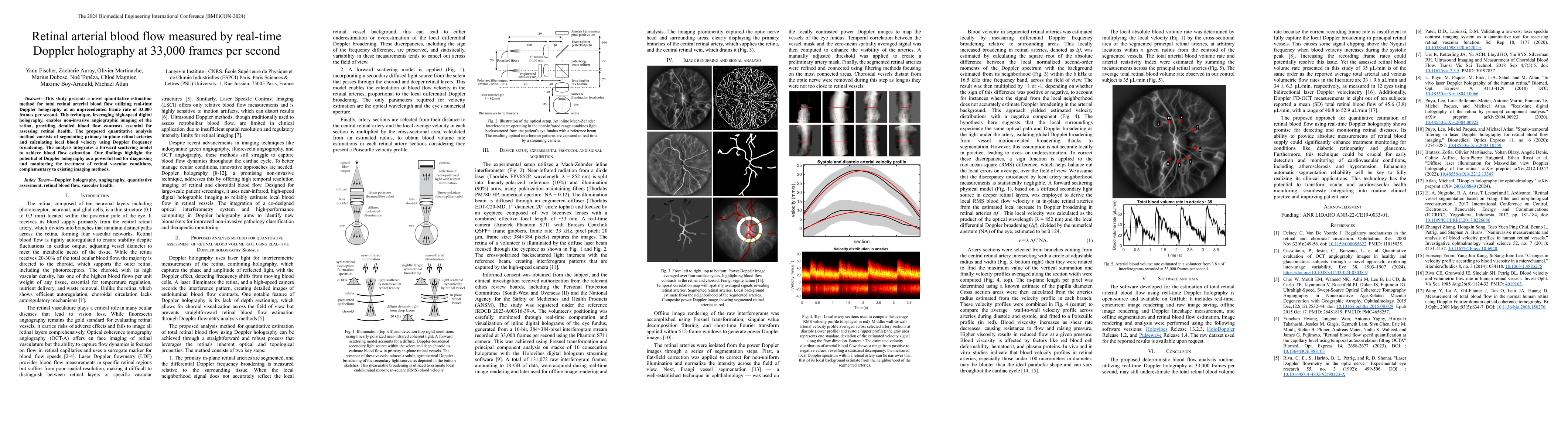 Thumbnail for Retinal arterial blood flow measured by real-time Doppler holography at
  33,000 frames per second