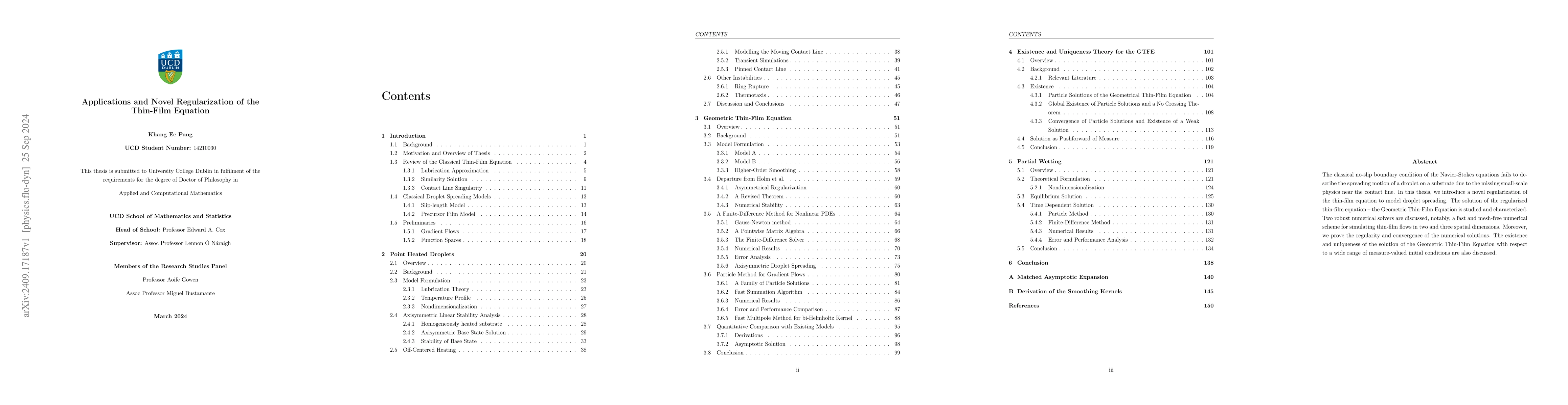 Thumbnail for Applications and Novel Regularization of the Thin-Film Equation