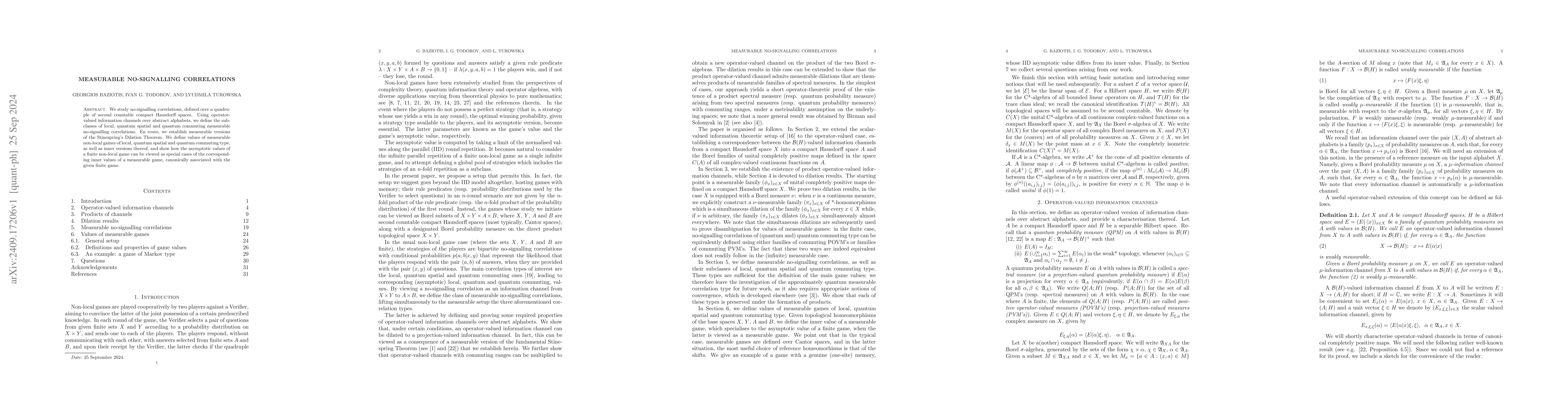Thumbnail for Measurable No-signalling Correlations