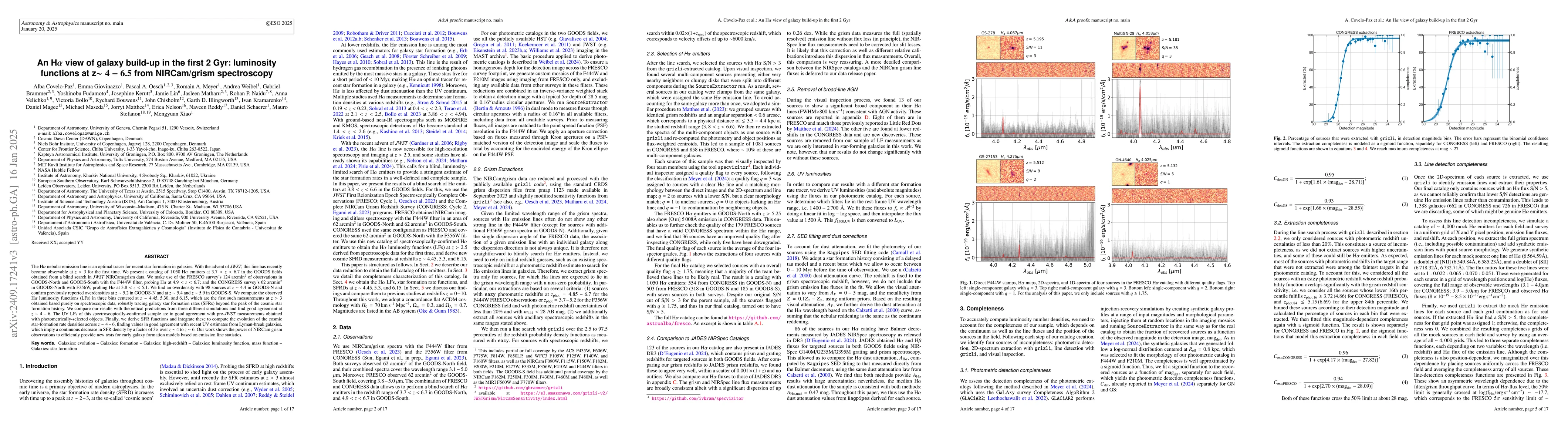 Thumbnail for An Hα view of galaxy build-up in the first 2 Gyr: luminosity
  functions at z~4-6.5 from NIRCam/grism spectroscopy