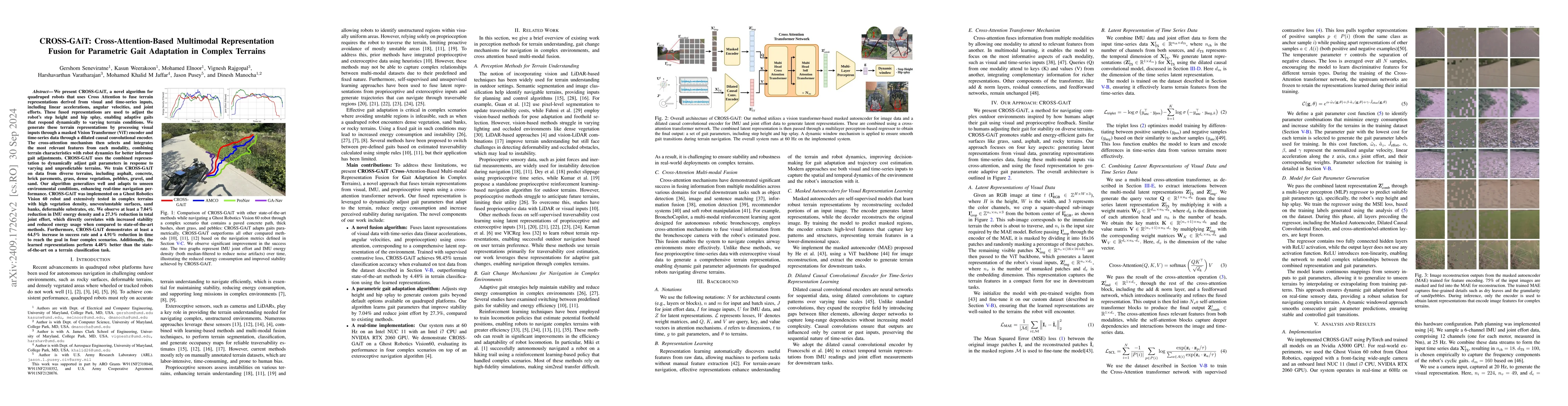 Thumbnail for CROSS-GAiT: Cross-Attention-Based Multimodal Representation Fusion for
  Parametric Gait Adaptation in Complex Terrains