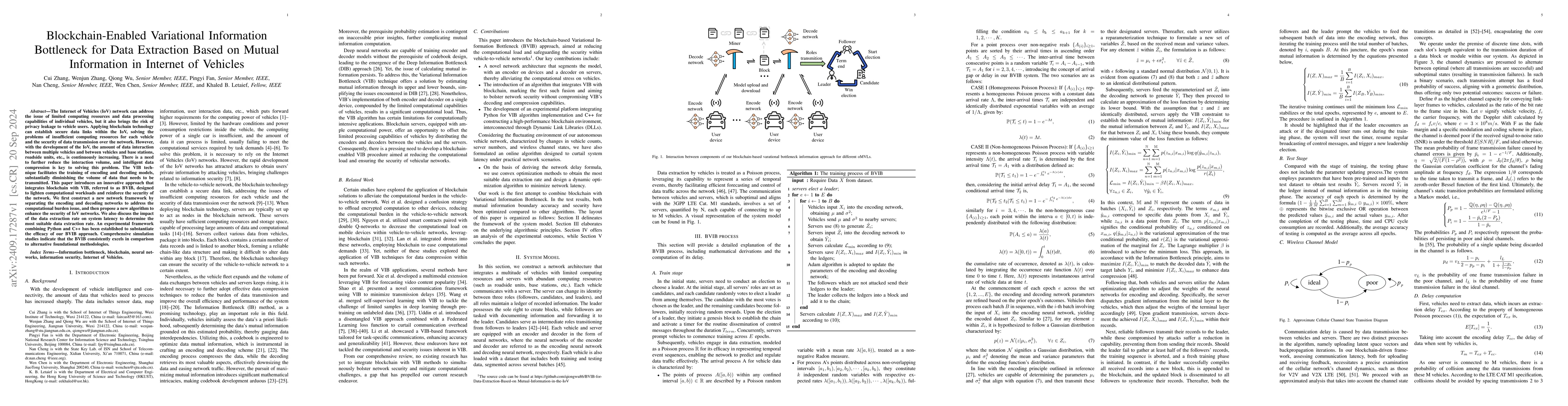 Thumbnail for Blockchain-Enabled Variational Information Bottleneck for Data
  Extraction Based on Mutual Information in Internet of Vehicles
