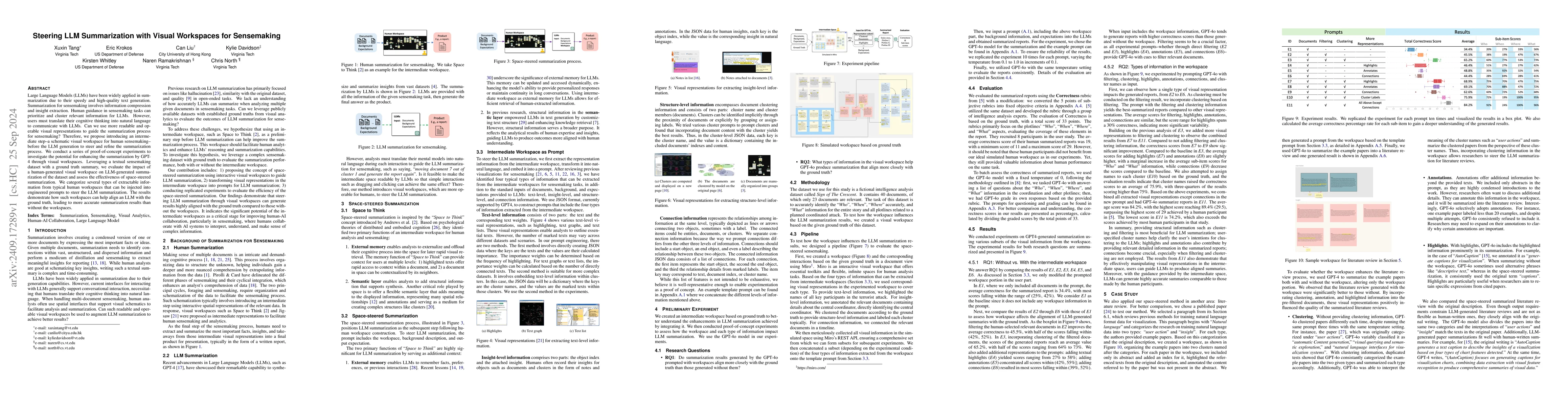 Thumbnail for Steering LLM Summarization with Visual Workspaces for Sensemaking