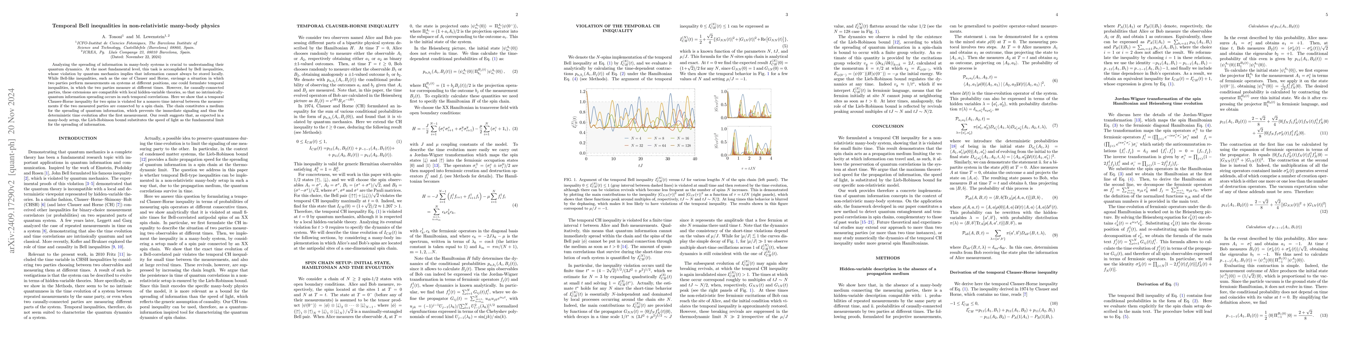 Thumbnail for Temporal Bell inequalities in non-relativistic many-body physics
