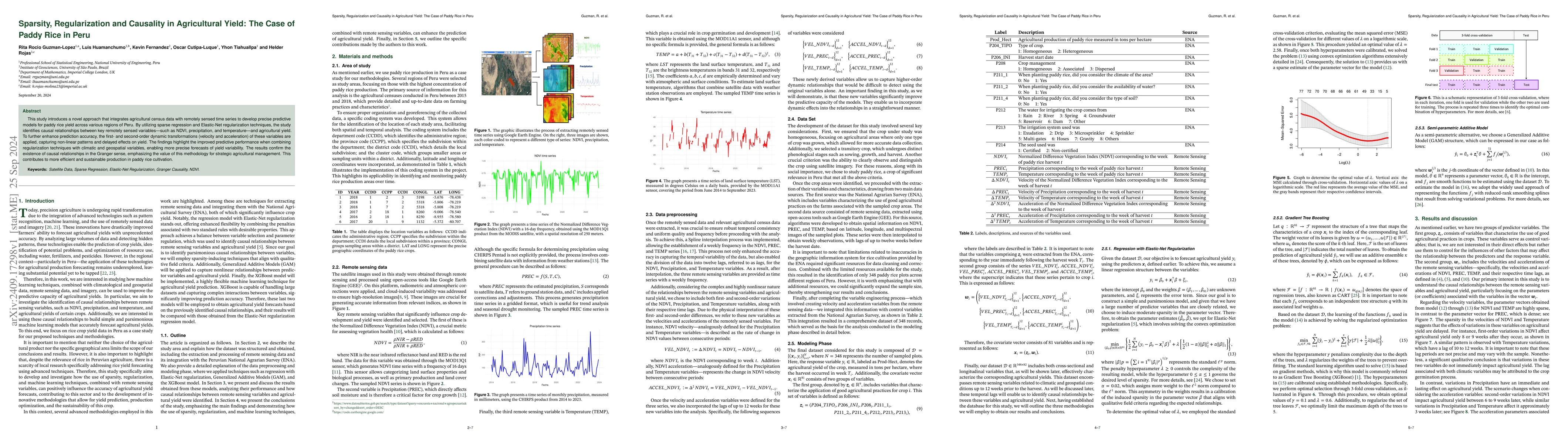 Thumbnail for Sparsity, Regularization and Causality in Agricultural Yield: The Case
  of Paddy Rice in Peru