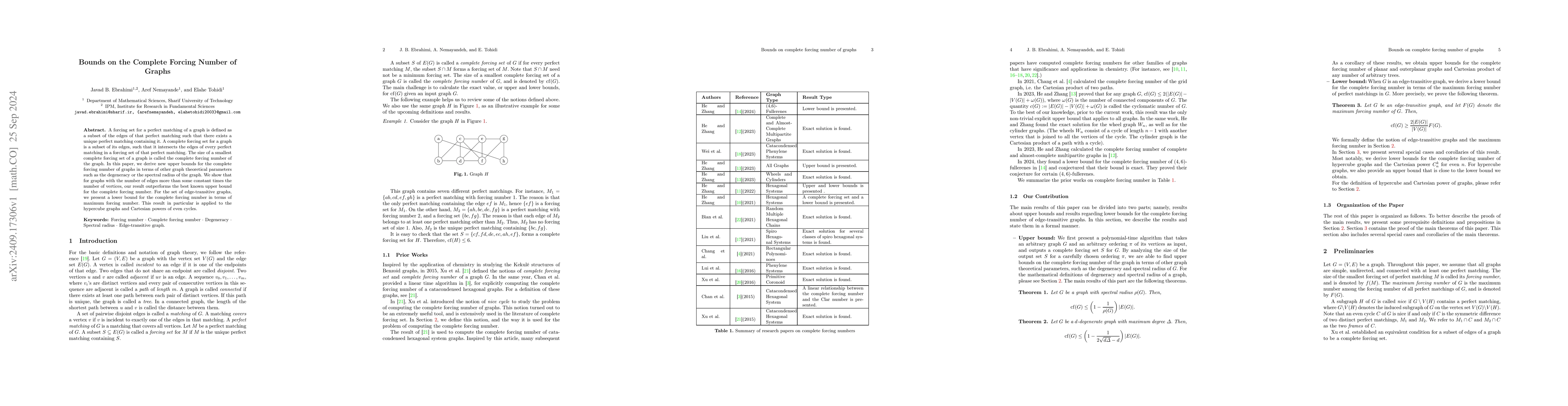 Thumbnail for Bounds on the Complete Forcing Number of Graphs