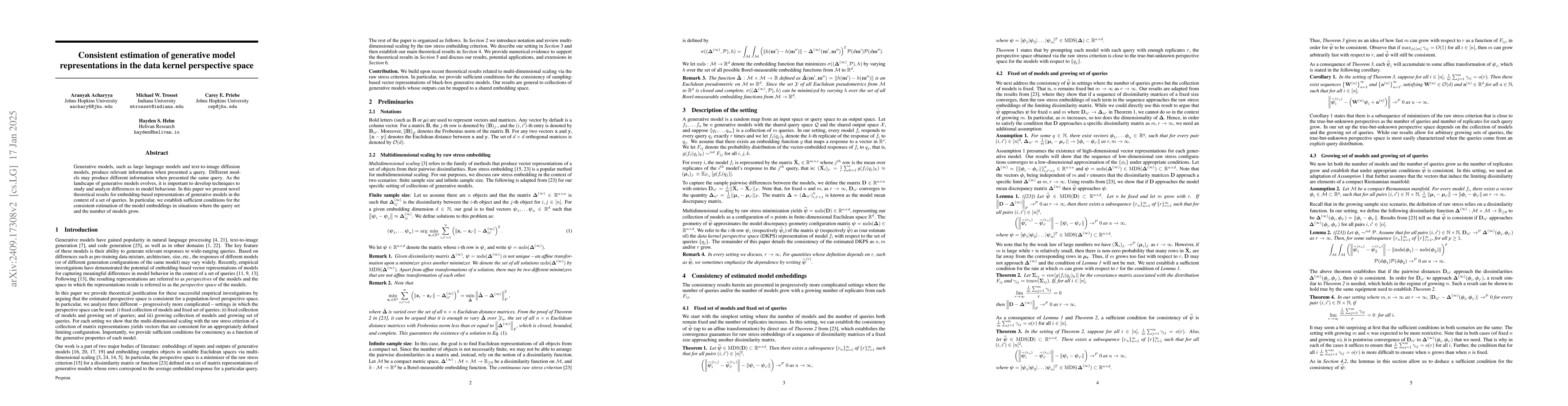 Thumbnail for Consistent estimation of generative model representations in the data
  kernel perspective space