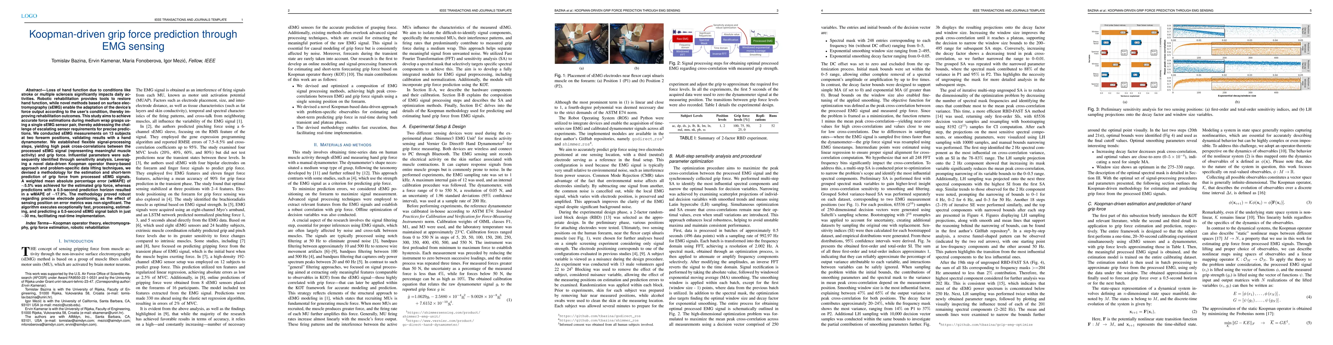 Thumbnail for Koopman-driven grip force prediction through EMG sensing