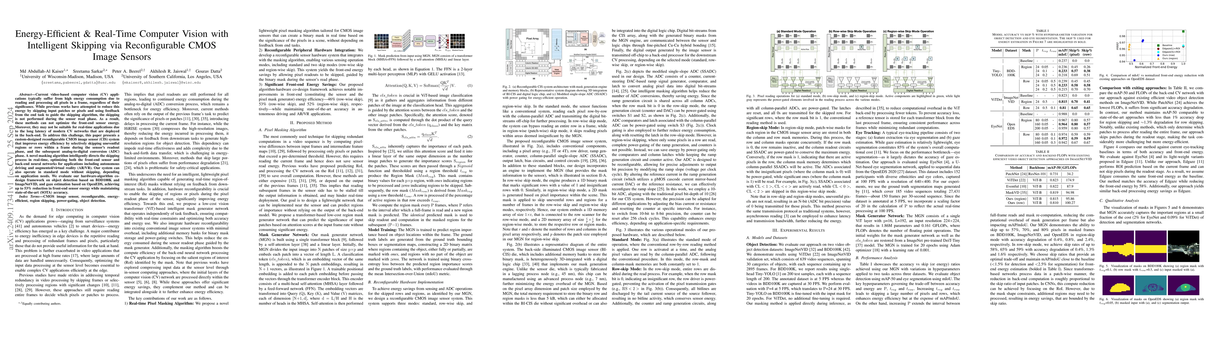 Thumbnail for Energy-Efficient & Real-Time Computer Vision with Intelligent Skipping
  via Reconfigurable CMOS Image Sensors