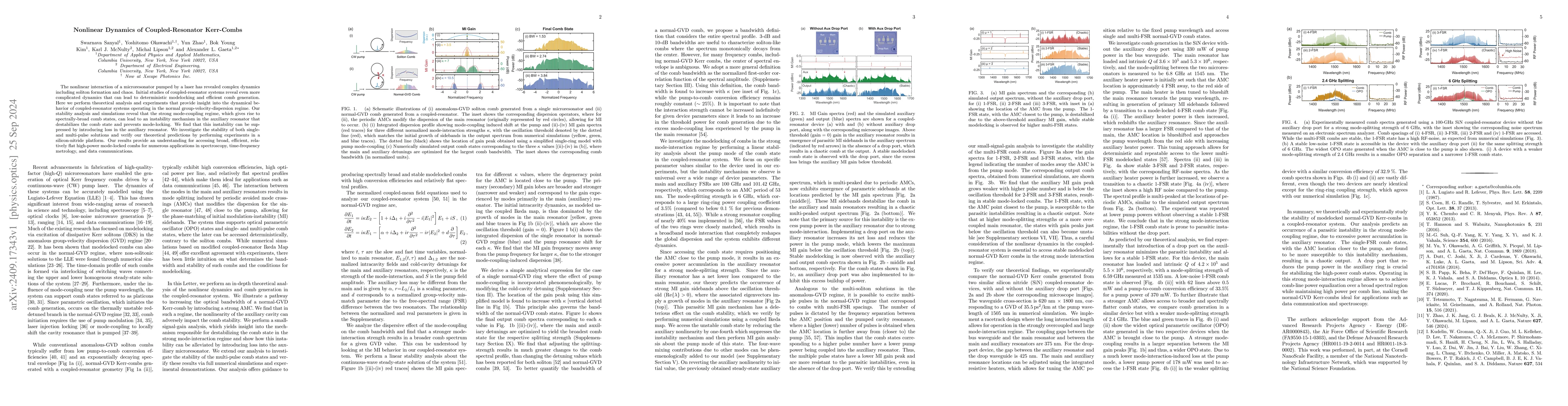 Thumbnail for Nonlinear Dynamics of Coupled-Resonator Kerr-Combs