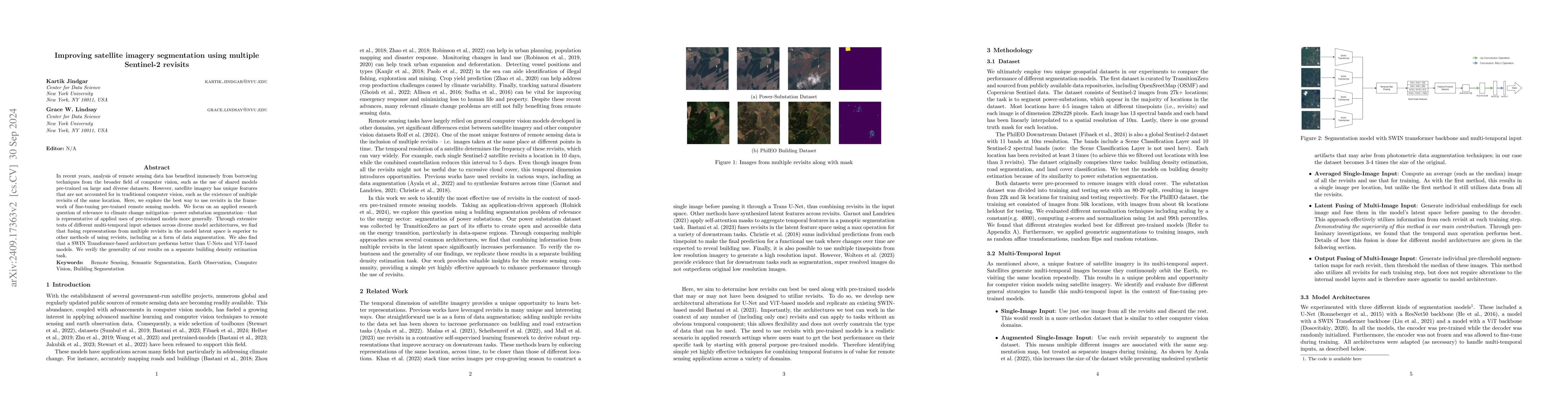Thumbnail for Improving satellite imagery segmentation using multiple Sentinel-2
  revisits