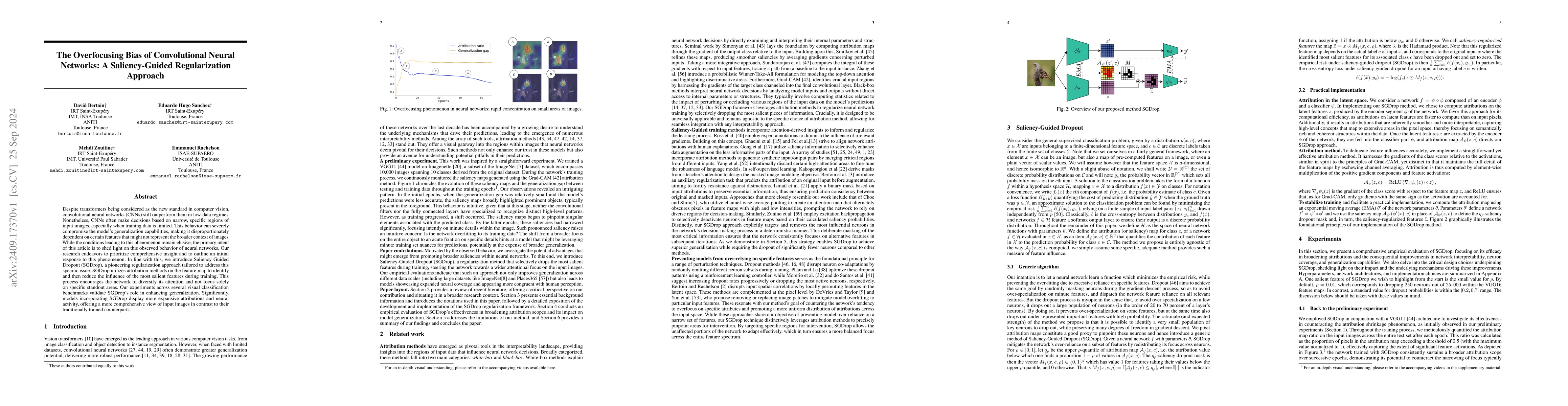 Thumbnail for The Overfocusing Bias of Convolutional Neural Networks: A
  Saliency-Guided Regularization Approach