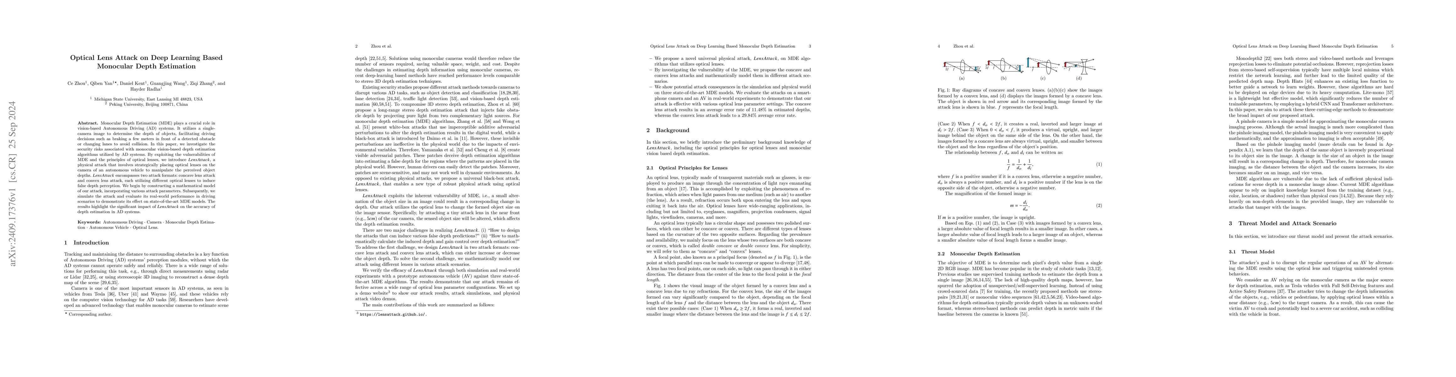 Thumbnail for Optical Lens Attack on Deep Learning Based Monocular Depth Estimation