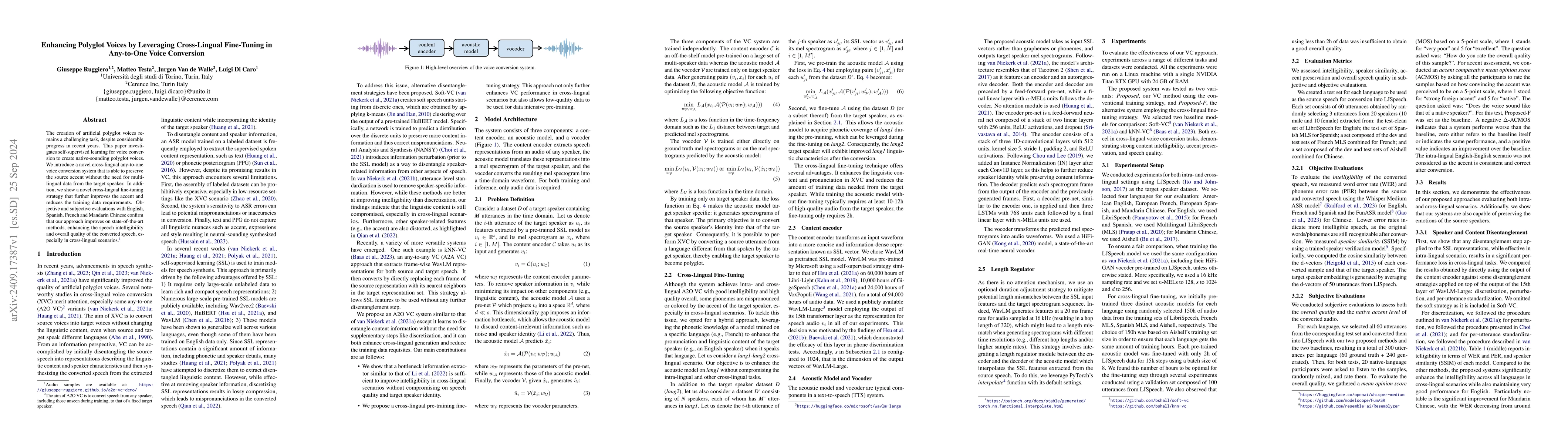 Thumbnail for Enhancing Polyglot Voices by Leveraging Cross-Lingual Fine-Tuning in
  Any-to-One Voice Conversion