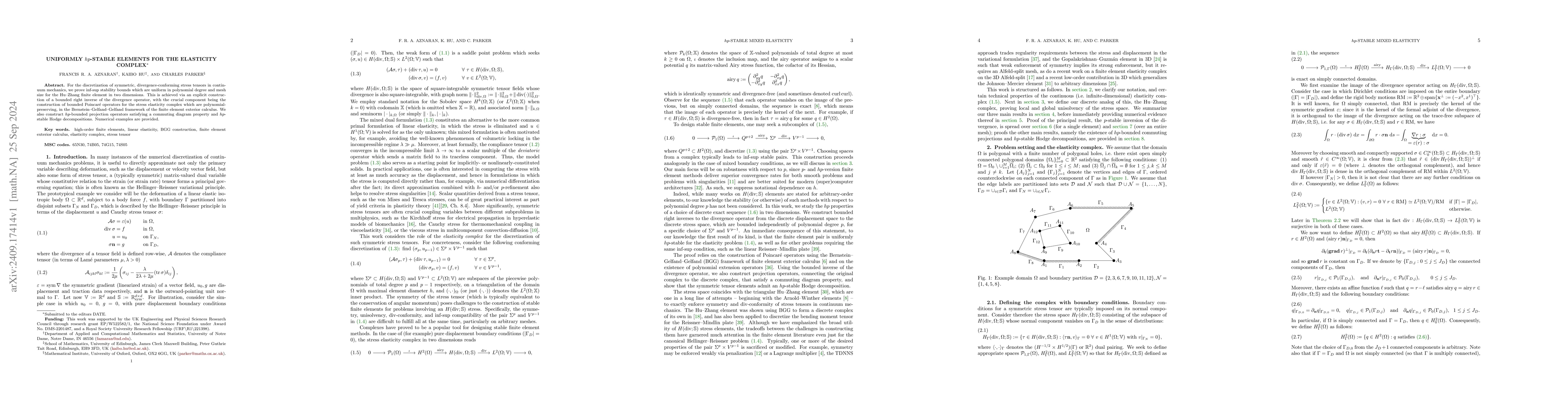 Thumbnail for Uniformly $hp$-stable elements for the elasticity complex