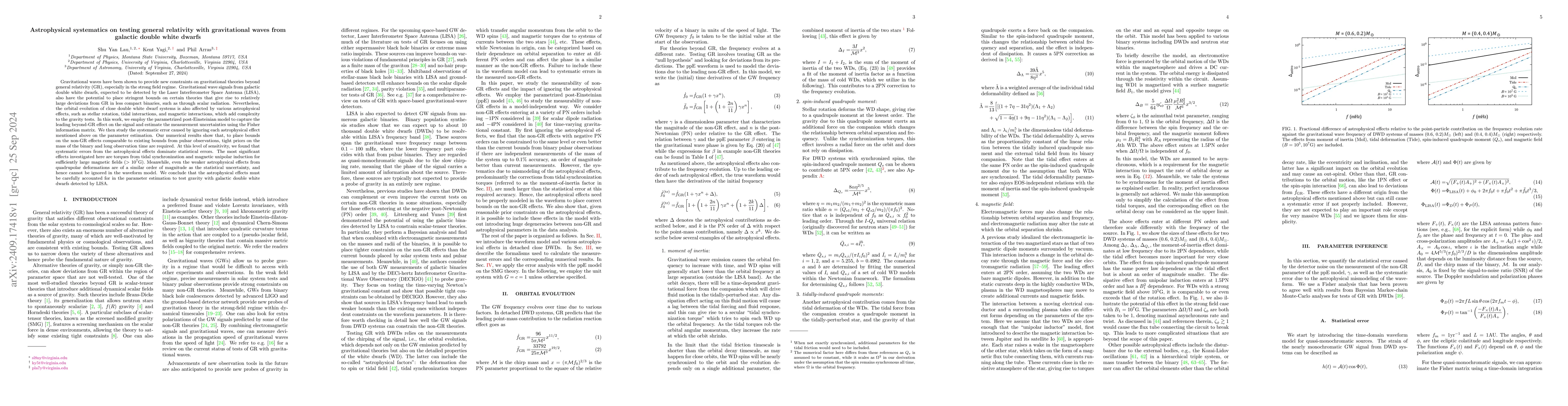 Thumbnail for Astrophysical systematics on testing general relativity with
  gravitational waves from galactic double white dwarfs