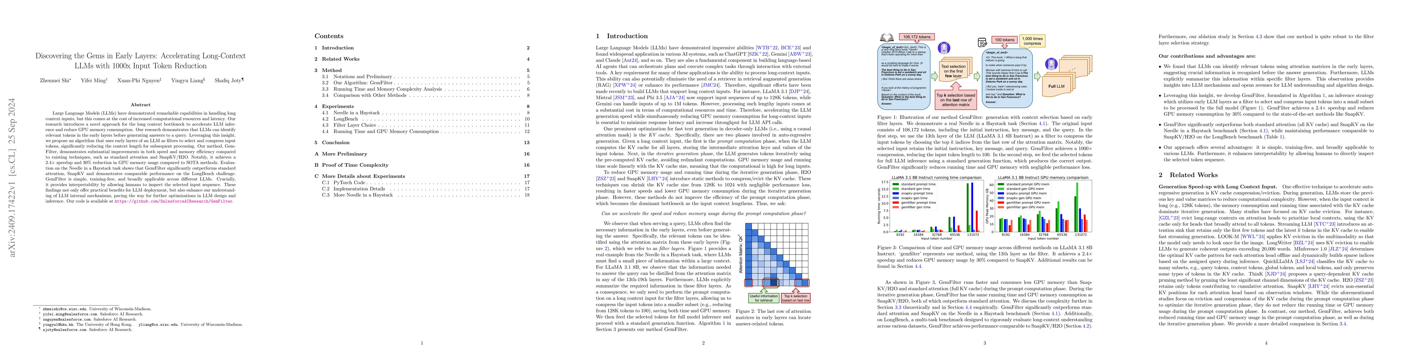 Thumbnail for Discovering the Gems in Early Layers: Accelerating Long-Context LLMs
  with 1000x Input Token Reduction