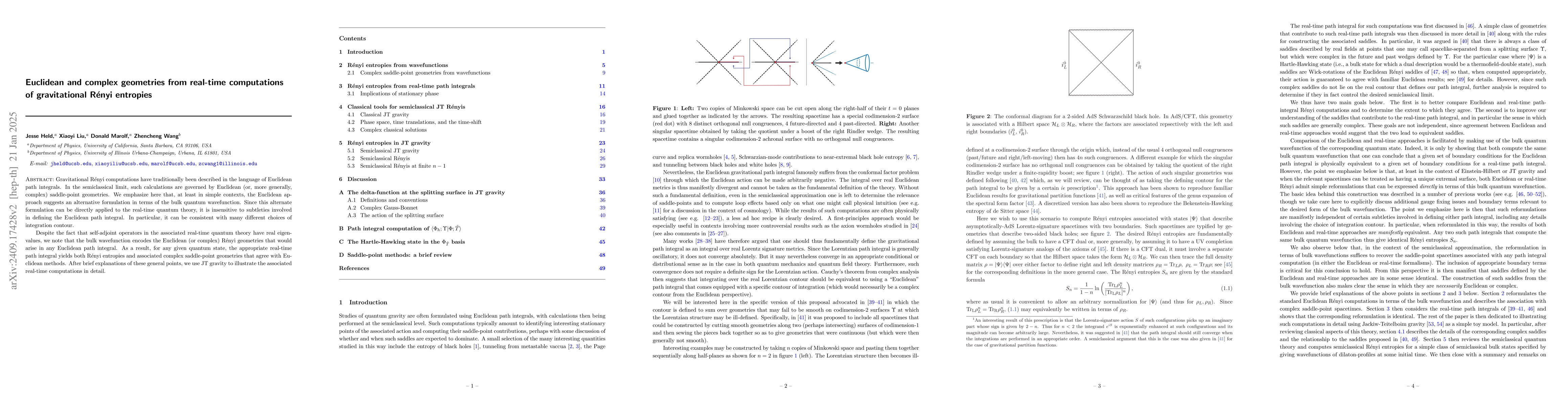 Thumbnail for Euclidean and complex geometries from real-time computations of
  gravitational Rényi entropies