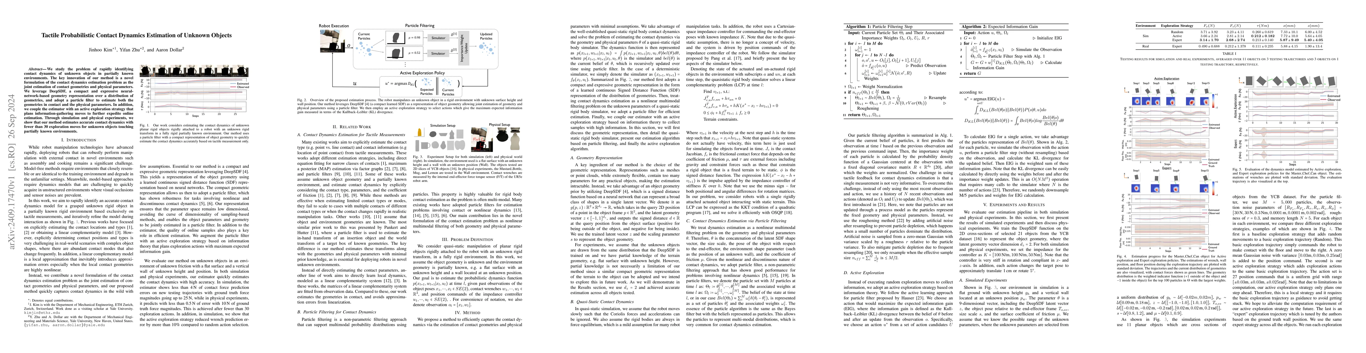 Thumbnail for Tactile Probabilistic Contact Dynamics Estimation of Unknown Objects