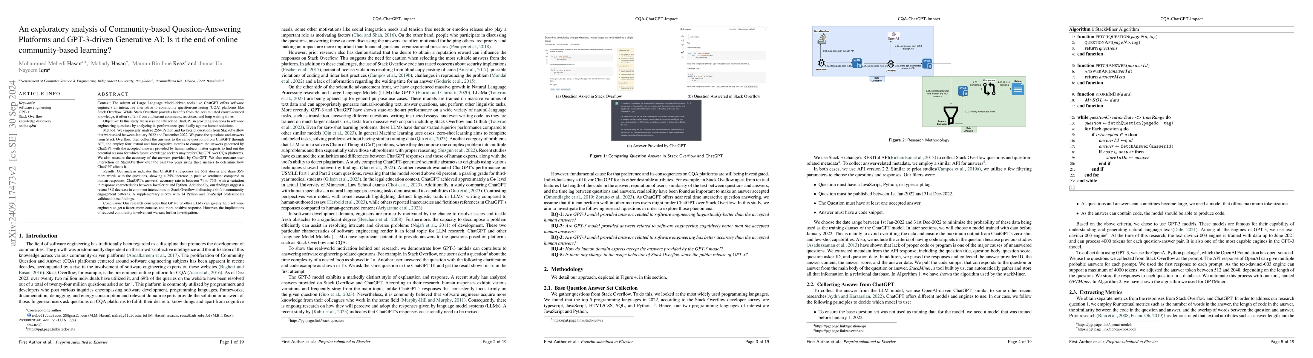 Thumbnail for An exploratory analysis of Community-based Question-Answering Platforms
  and GPT-3-driven Generative AI: Is it the end of online community-based
  learning?