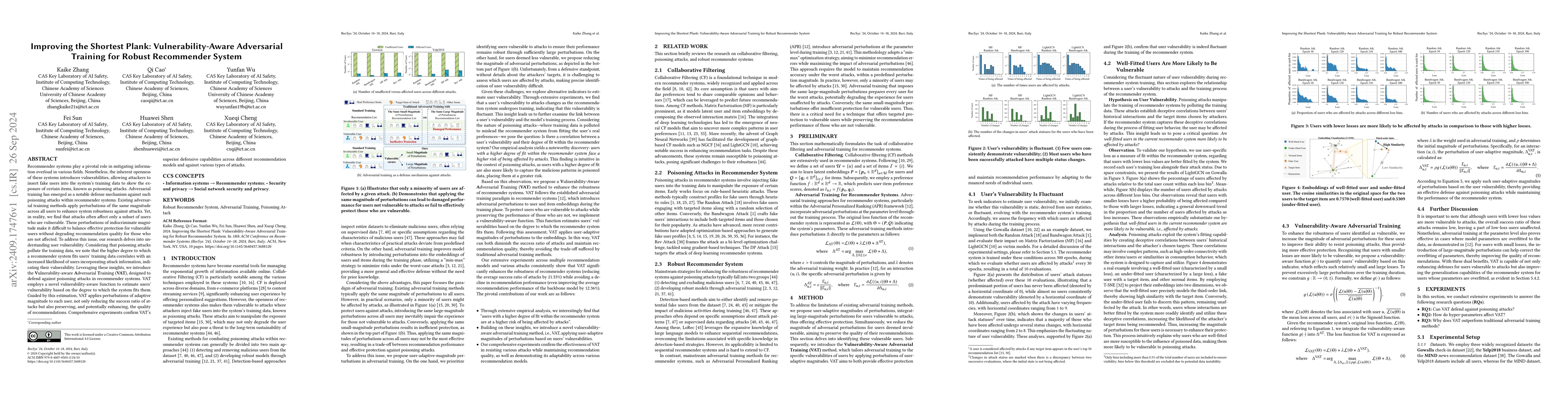 Thumbnail for Improving the Shortest Plank: Vulnerability-Aware Adversarial Training
  for Robust Recommender System