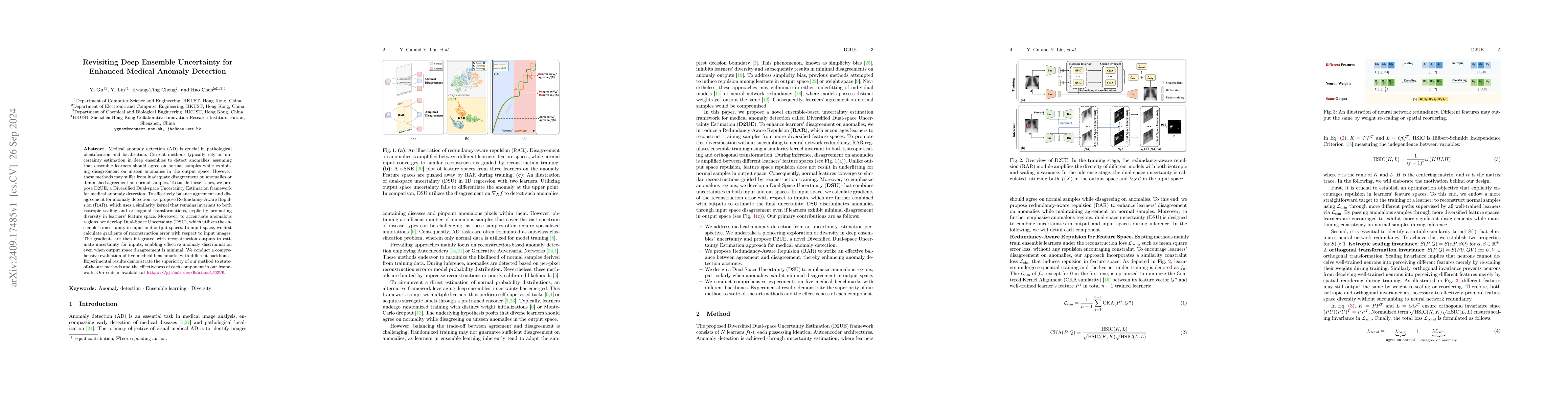 Thumbnail for Revisiting Deep Ensemble Uncertainty for Enhanced Medical Anomaly
  Detection