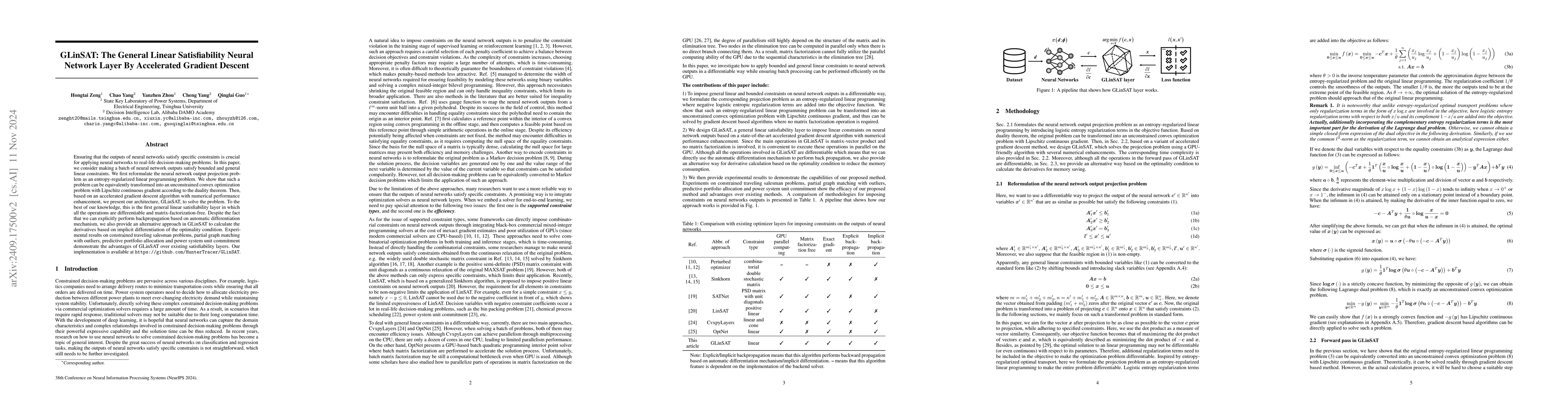 Thumbnail for GLinSAT: The General Linear Satisfiability Neural Network Layer By
  Accelerated Gradient Descent