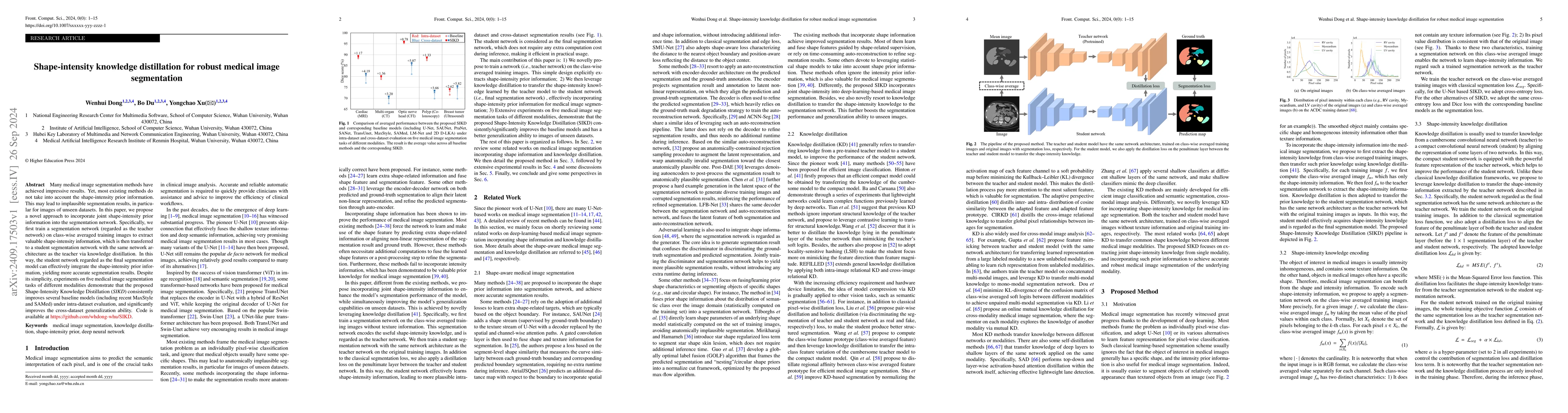 Thumbnail for Shape-intensity knowledge distillation for robust medical image
  segmentation