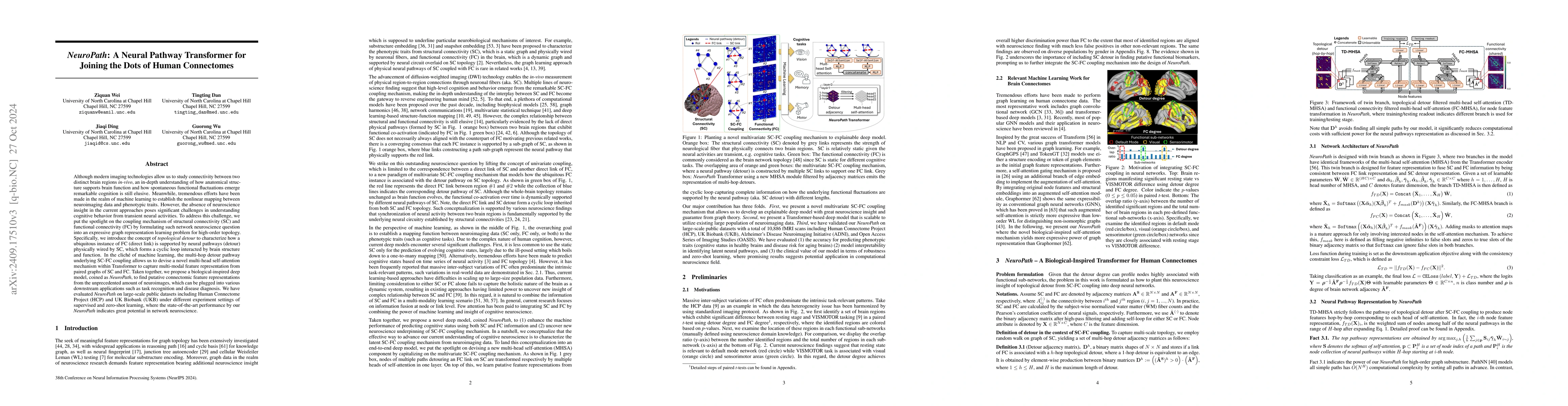 Thumbnail for NeuroPath: A Neural Pathway Transformer for Joining the Dots of Human
  Connectomes
