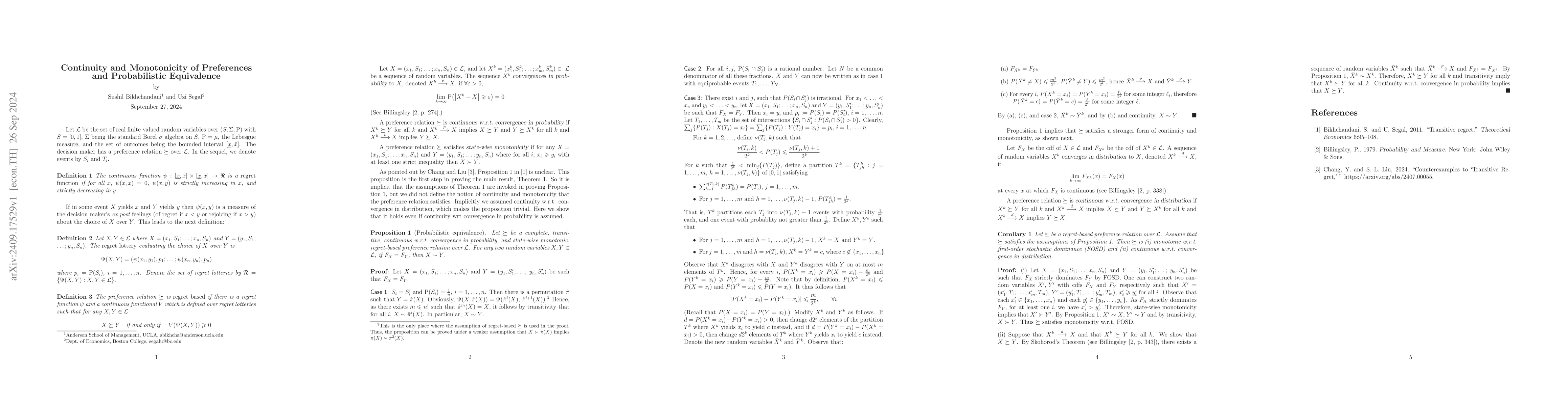 Thumbnail for Continuity and Monotonicity of Preferences and Probabilistic Equivalence