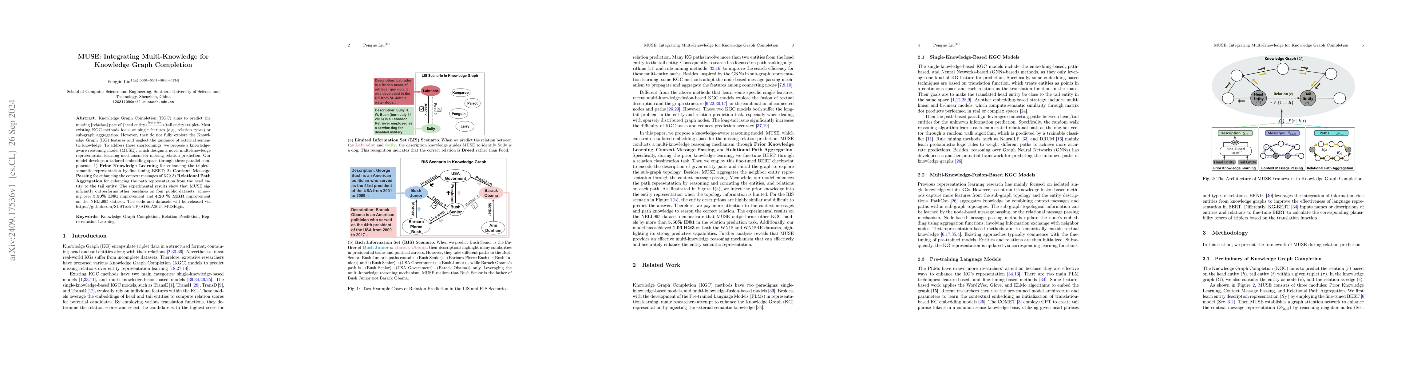 Thumbnail for MUSE: Integrating Multi-Knowledge for Knowledge Graph Completion