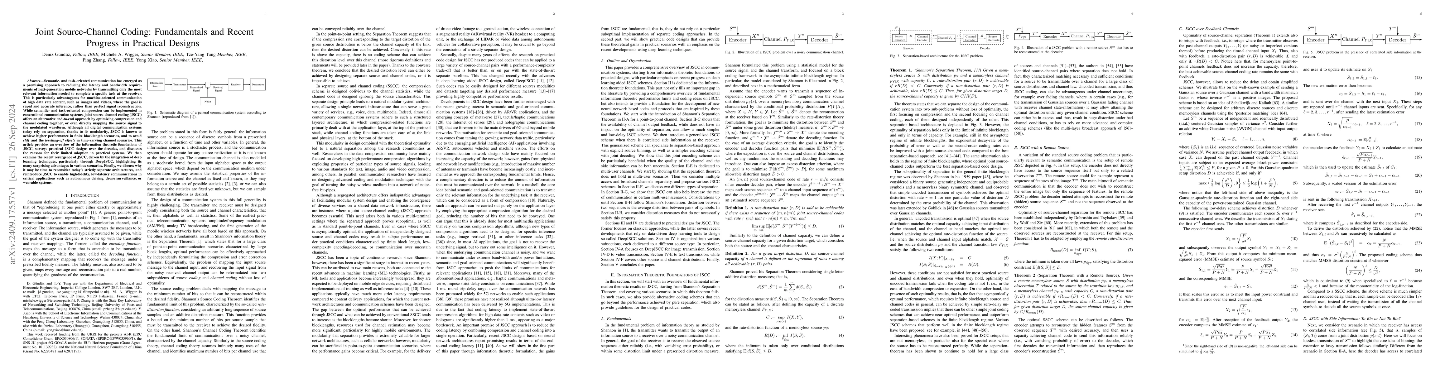 Thumbnail for Joint Source-Channel Coding: Fundamentals and Recent Progress in
  Practical Designs