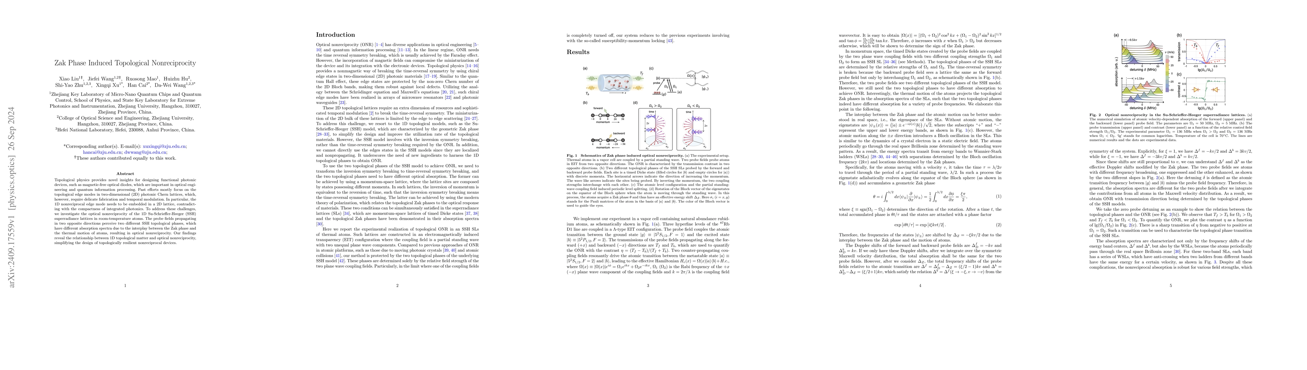Thumbnail for Zak Phase Induced Topological Nonreciprocity
