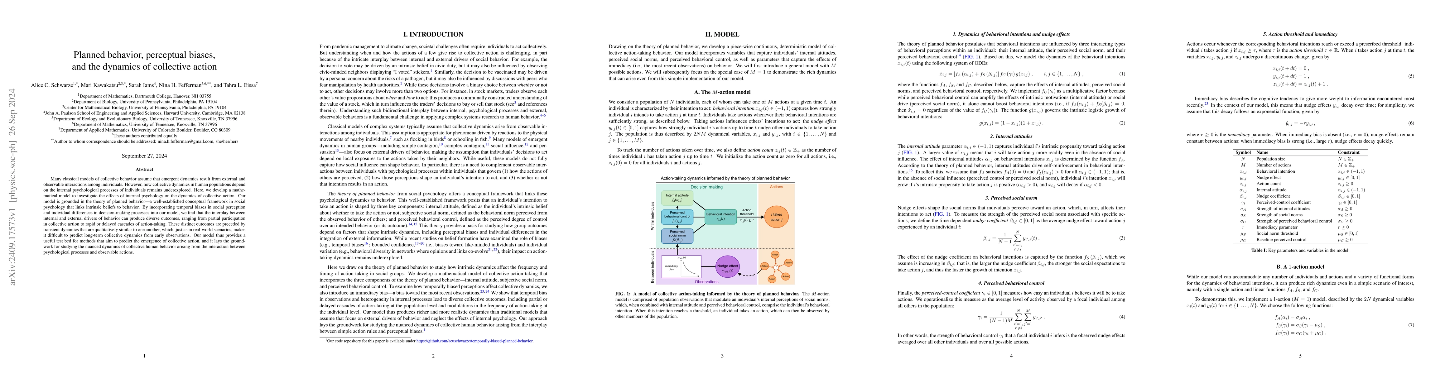 Thumbnail for Planned behavior, perceptual biases, and the dynamics of collective
  action