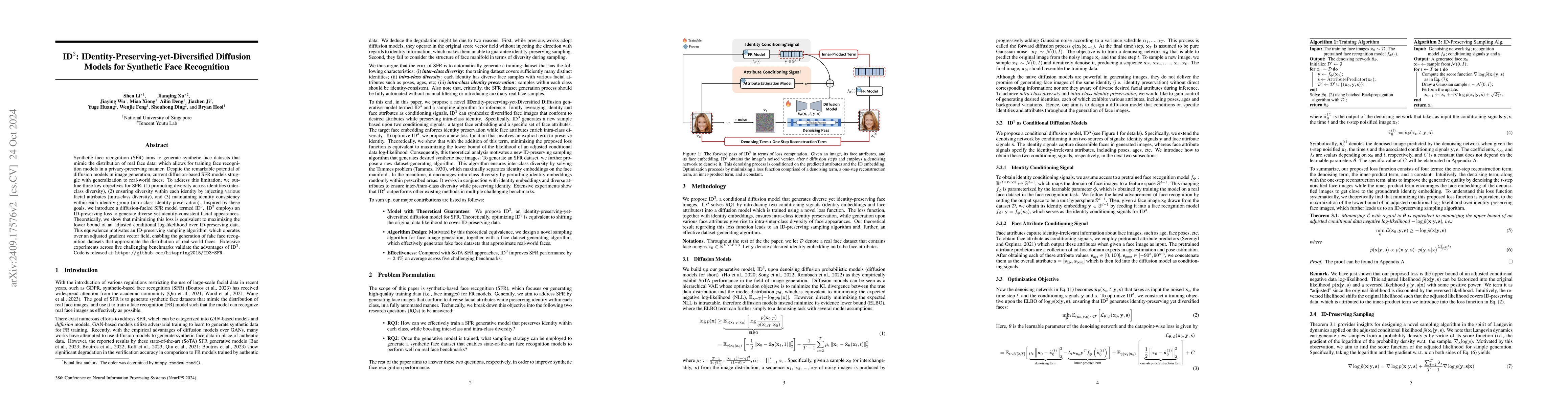 Thumbnail for ID$^3$: Identity-Preserving-yet-Diversified Diffusion Models for
  Synthetic Face Recognition