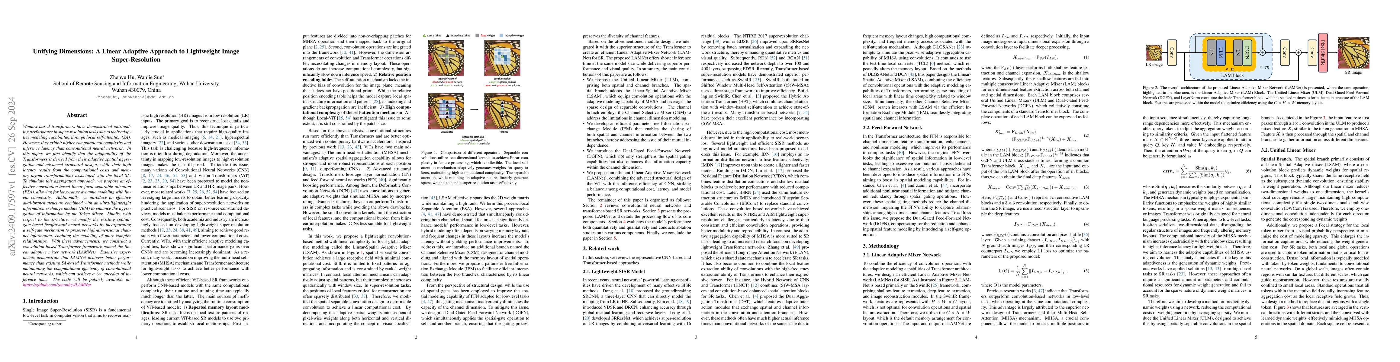 Thumbnail for Unifying Dimensions: A Linear Adaptive Approach to Lightweight Image
  Super-Resolution