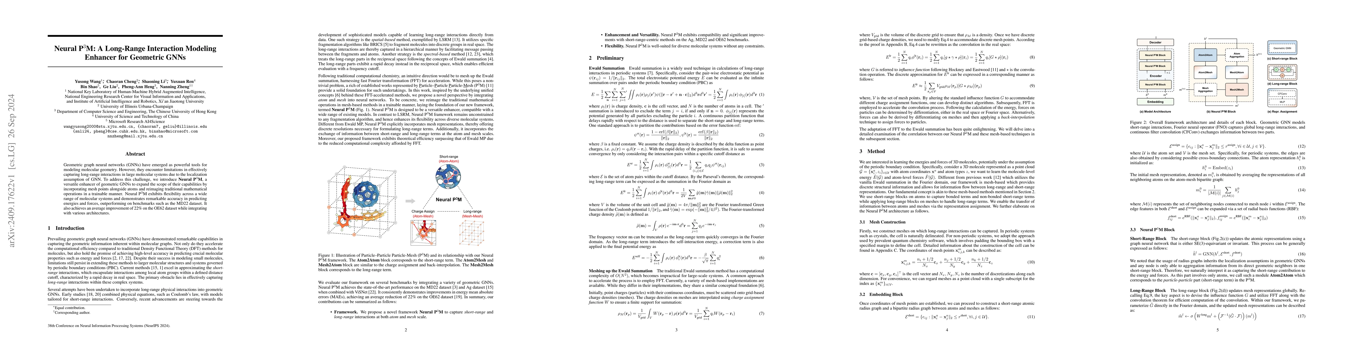 Thumbnail for Neural P$^3$M: A Long-Range Interaction Modeling Enhancer for Geometric
  GNNs