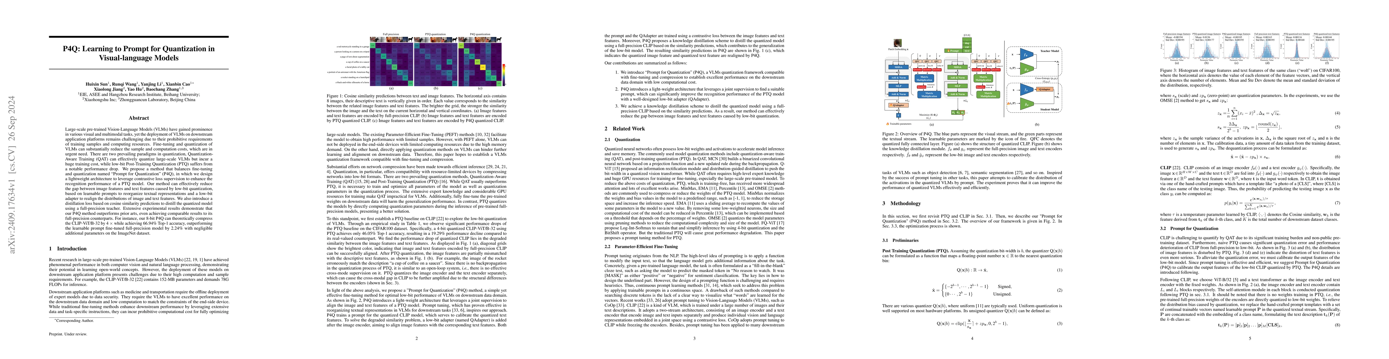 Thumbnail for P4Q: Learning to Prompt for Quantization in Visual-language Models