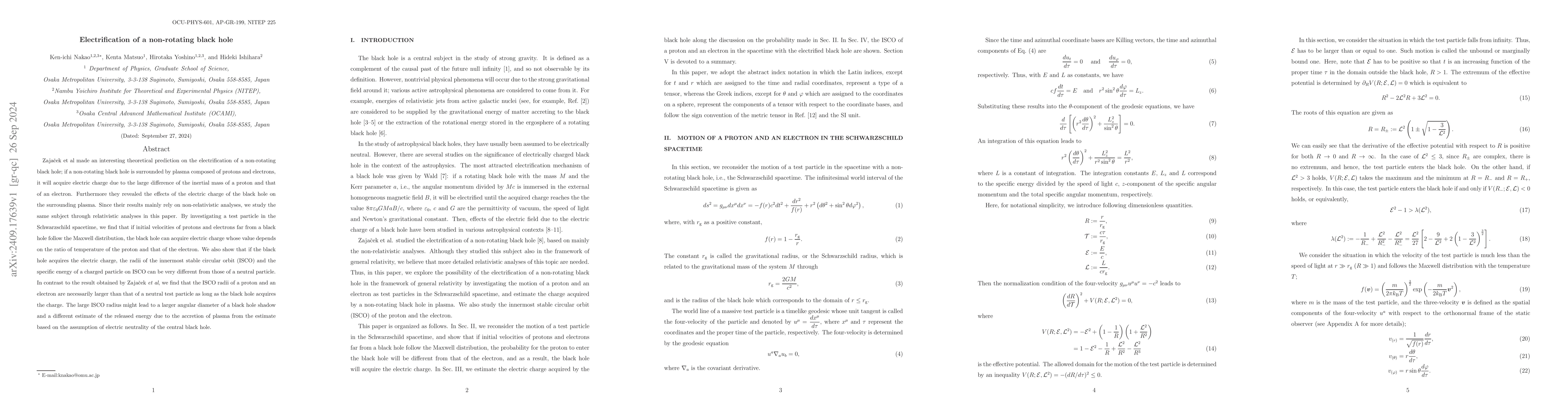 Thumbnail for Electrification of a non-rotating black hole