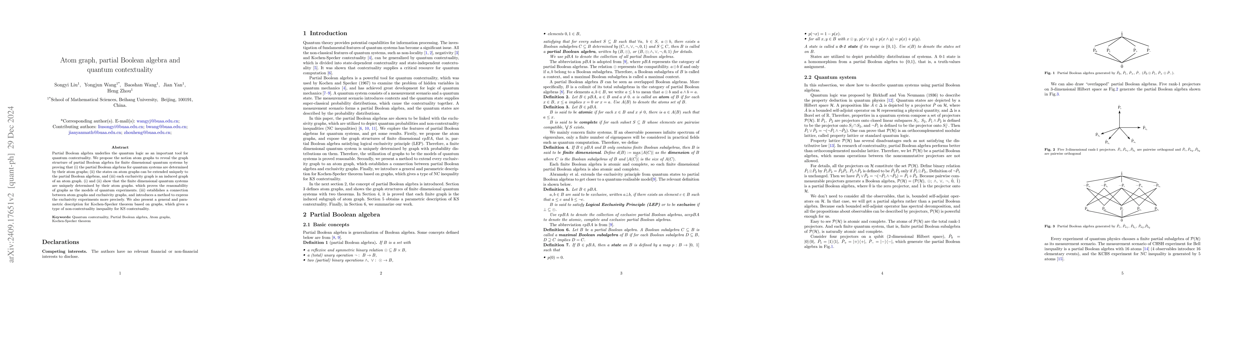 Thumbnail for Atom graph, partial Boolean algebra and quantum contextuality
