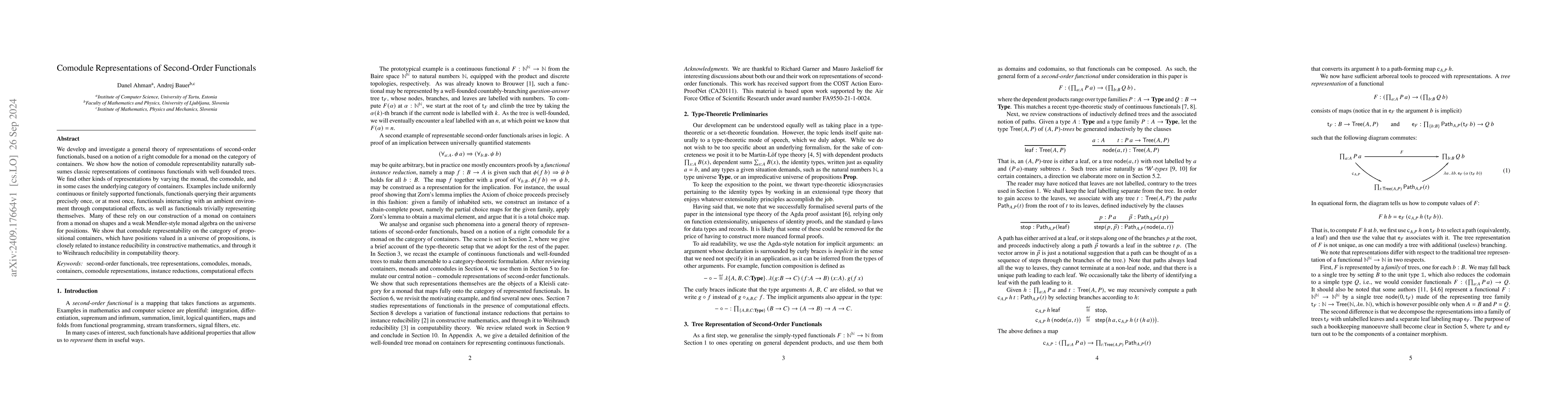 Thumbnail for Comodule Representations of Second-Order Functionals